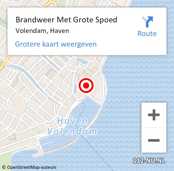 Locatie op kaart van de 112 melding: Brandweer Met Grote Spoed Naar Volendam, Haven op 26 juli 2015 08:01