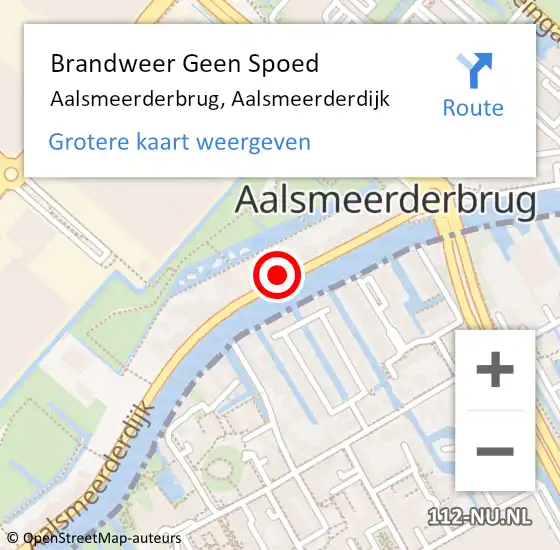 Locatie op kaart van de 112 melding: Brandweer Geen Spoed Naar Aalsmeerderbrug, Aalsmeerderdijk op 26 juli 2015 08:22