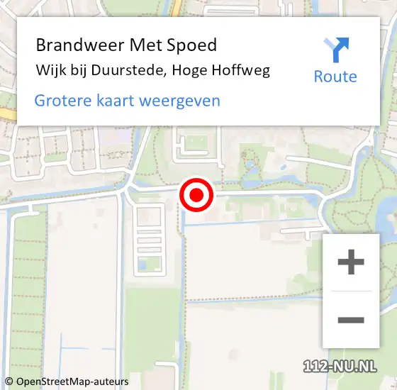 Locatie op kaart van de 112 melding: Brandweer Met Spoed Naar Wijk bij Duurstede, Hoge Hoffweg op 26 juli 2015 08:31