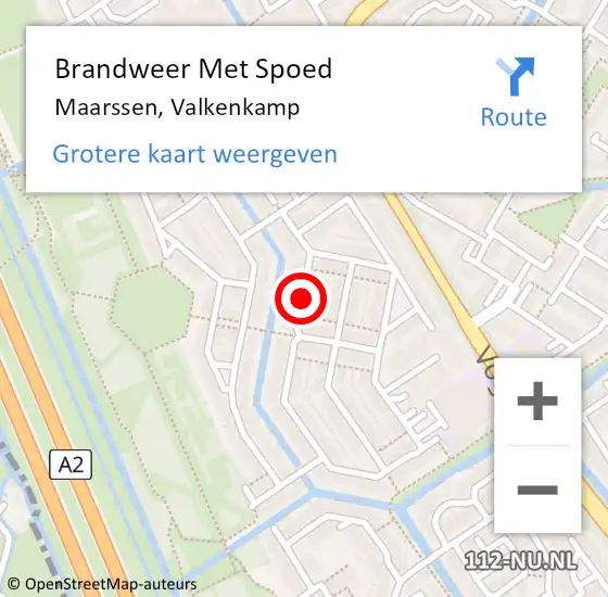 Locatie op kaart van de 112 melding: Brandweer Met Spoed Naar Maarssen, Valkenkamp op 26 juli 2015 08:45