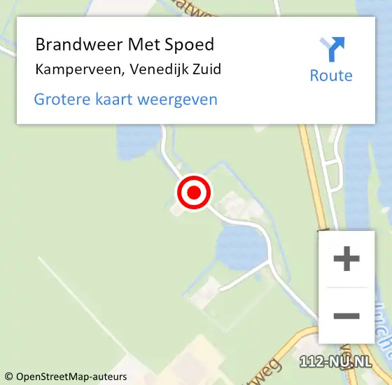 Locatie op kaart van de 112 melding: Brandweer Met Spoed Naar Kamperveen, Venedijk Zuid op 26 juli 2015 08:51