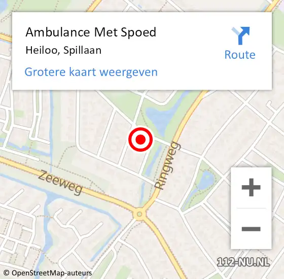 Locatie op kaart van de 112 melding: Ambulance Met Spoed Naar Heiloo, Spillaan op 26 juli 2015 09:27