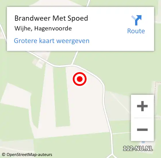 Locatie op kaart van de 112 melding: Brandweer Met Spoed Naar Wijhe, Hagenvoorde op 26 juli 2015 09:34