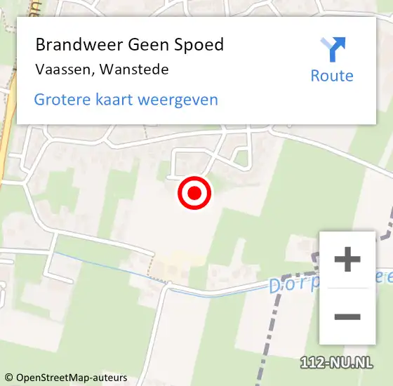 Locatie op kaart van de 112 melding: Brandweer Geen Spoed Naar Vaassen, Wanstede op 26 juli 2015 10:15