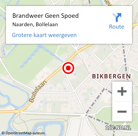 Locatie op kaart van de 112 melding: Brandweer Geen Spoed Naar Naarden, Bollelaan op 26 juli 2015 10:20