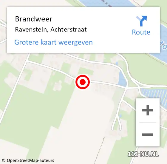 Locatie op kaart van de 112 melding: Brandweer Ravenstein, Achterstraat op 26 juli 2015 10:25