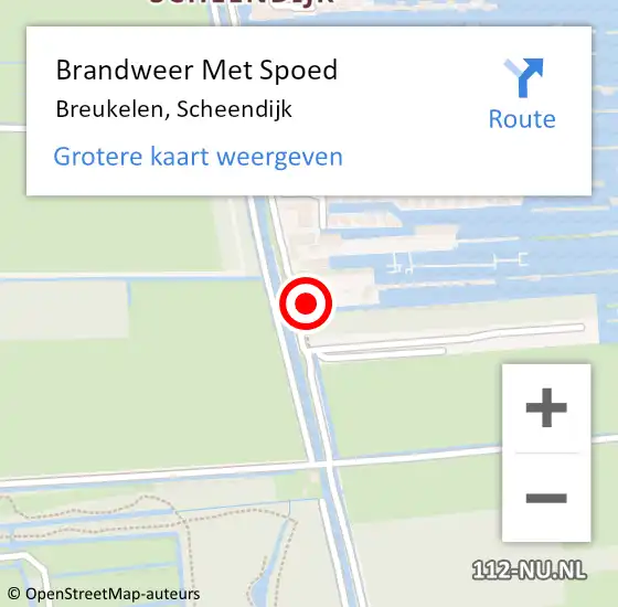 Locatie op kaart van de 112 melding: Brandweer Met Spoed Naar Breukelen, Scheendijk op 26 juli 2015 10:37