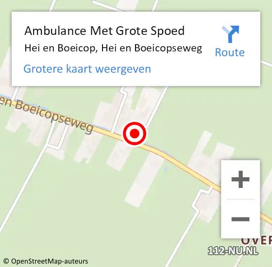 Locatie op kaart van de 112 melding: Ambulance Met Grote Spoed Naar Hei en Boeicop, Hei en Boeicopseweg op 15 november 2013 11:34