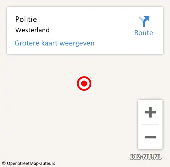 Locatie op kaart van de 112 melding: Politie Westerland op 26 juli 2015 10:55