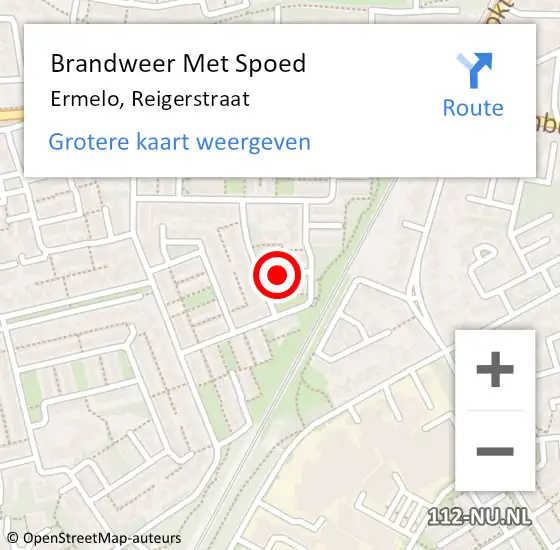 Locatie op kaart van de 112 melding: Brandweer Met Spoed Naar Ermelo, Reigerstraat op 26 juli 2015 11:07