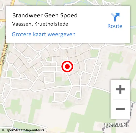Locatie op kaart van de 112 melding: Brandweer Geen Spoed Naar Vaassen, Kruethofstede op 26 juli 2015 11:08