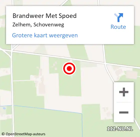 Locatie op kaart van de 112 melding: Brandweer Met Spoed Naar Zelhem, Schovenweg op 26 juli 2015 11:08