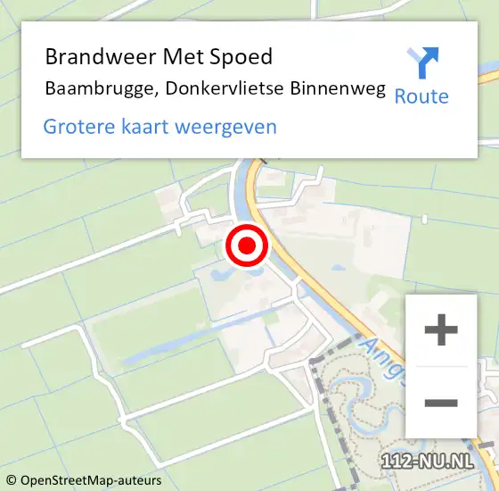 Locatie op kaart van de 112 melding: Brandweer Met Spoed Naar Baambrugge, Donkervlietse Binnenweg op 26 juli 2015 11:25