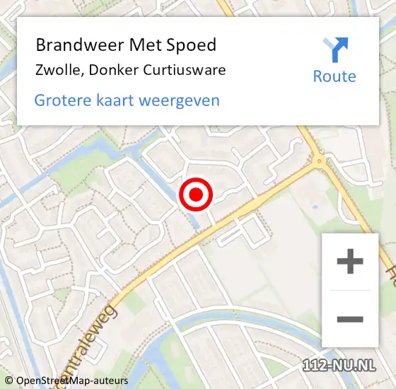 Locatie op kaart van de 112 melding: Brandweer Met Spoed Naar Zwolle, Donker Curtiusware op 26 juli 2015 11:34