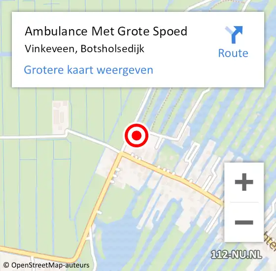 Locatie op kaart van de 112 melding: Ambulance Met Grote Spoed Naar Vinkeveen, Botsholsedijk op 26 juli 2015 11:43