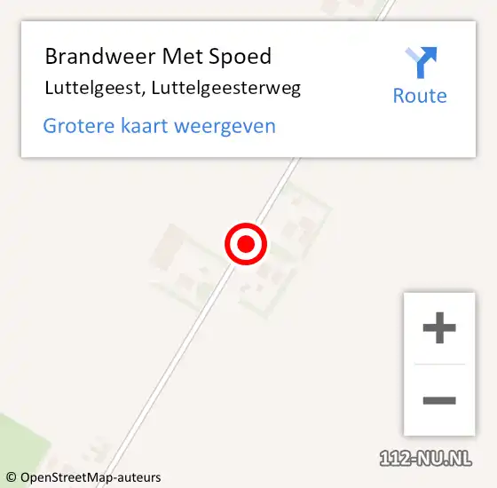 Locatie op kaart van de 112 melding: Brandweer Met Spoed Naar Luttelgeest, Luttelgeesterweg op 26 juli 2015 11:51