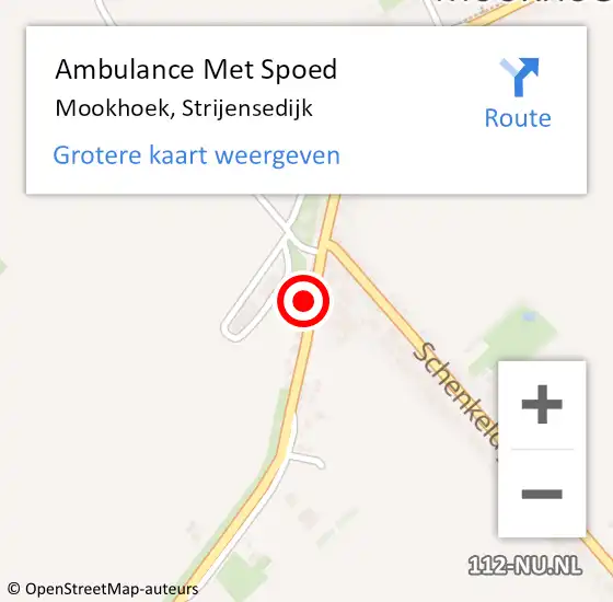 Locatie op kaart van de 112 melding: Ambulance Met Spoed Naar Mookhoek, Strijensedijk op 26 juli 2015 12:13