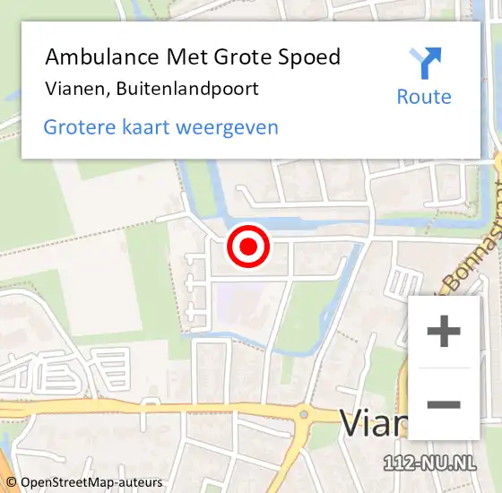 Locatie op kaart van de 112 melding: Ambulance Met Grote Spoed Naar Vianen, Buitenlandpoort op 26 juli 2015 12:22