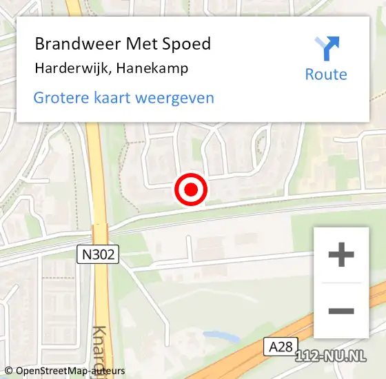 Locatie op kaart van de 112 melding: Brandweer Met Spoed Naar Harderwijk, Hanekamp op 26 juli 2015 12:29