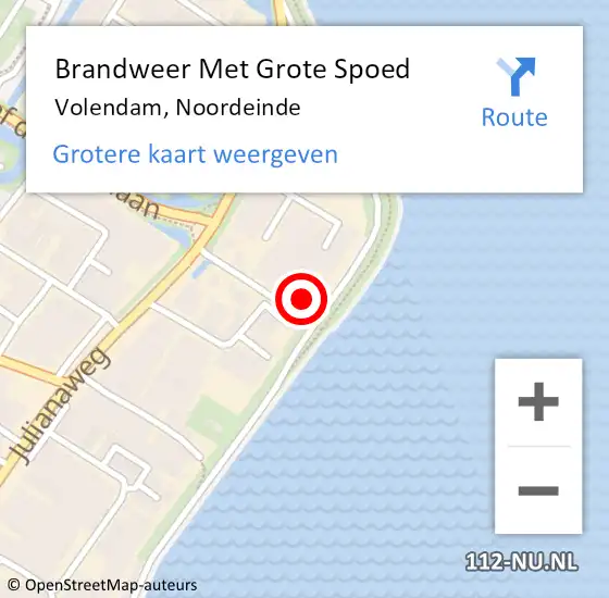 Locatie op kaart van de 112 melding: Brandweer Met Grote Spoed Naar Volendam, Noordeinde op 15 november 2013 11:45