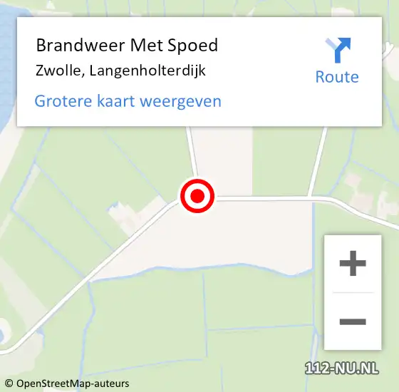 Locatie op kaart van de 112 melding: Brandweer Met Spoed Naar Zwolle, Langenholterdijk op 26 juli 2015 12:32