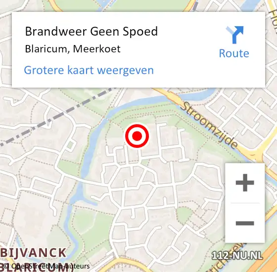 Locatie op kaart van de 112 melding: Brandweer Geen Spoed Naar Blaricum, Meerkoet op 26 juli 2015 12:43