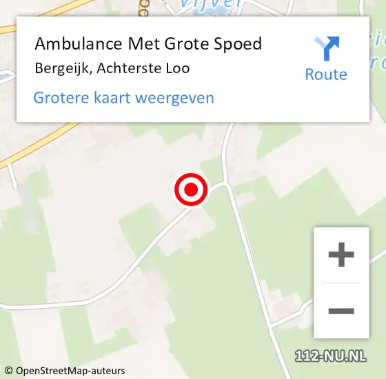 Locatie op kaart van de 112 melding: Ambulance Met Grote Spoed Naar Bergeijk, Achterste Loo op 26 juli 2015 12:44