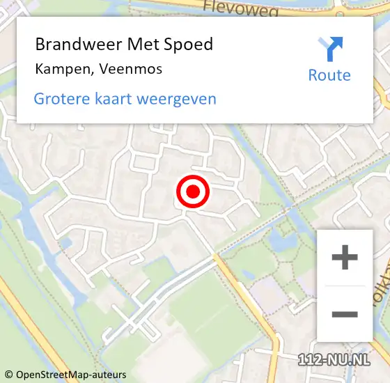 Locatie op kaart van de 112 melding: Brandweer Met Spoed Naar Kampen, Veenmos op 26 juli 2015 13:03