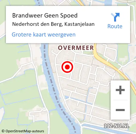 Locatie op kaart van de 112 melding: Brandweer Geen Spoed Naar Nederhorst den Berg, Kastanjelaan op 26 juli 2015 13:03