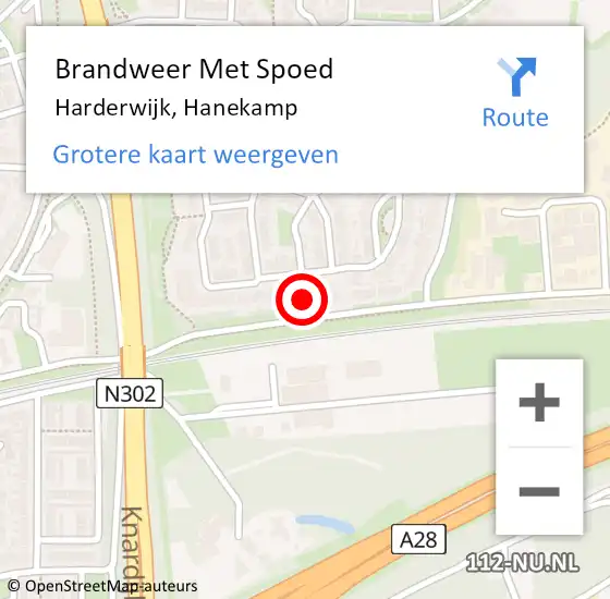 Locatie op kaart van de 112 melding: Brandweer Met Spoed Naar Harderwijk, Hanekamp op 26 juli 2015 13:05