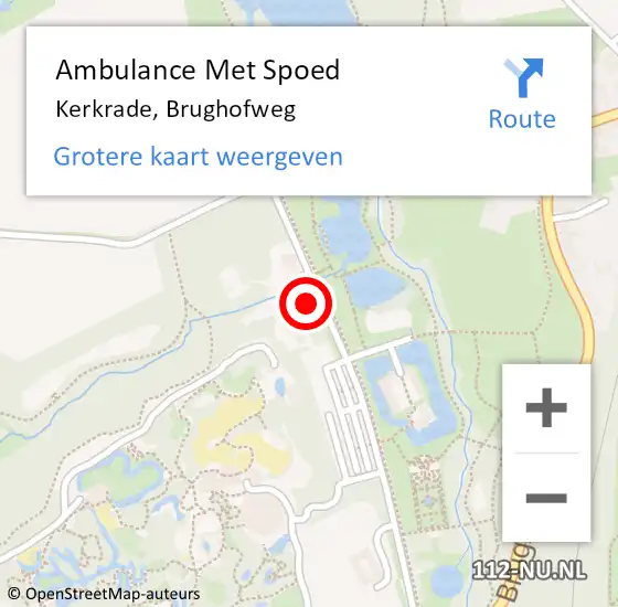 Locatie op kaart van de 112 melding: Ambulance Met Spoed Naar Kerkrade, Brughofweg op 26 juli 2015 14:00