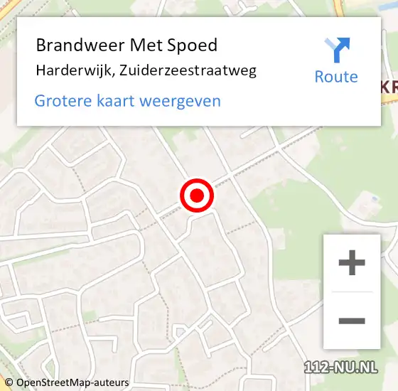 Locatie op kaart van de 112 melding: Brandweer Met Spoed Naar Harderwijk, Zuiderzeestraatweg op 26 juli 2015 14:16