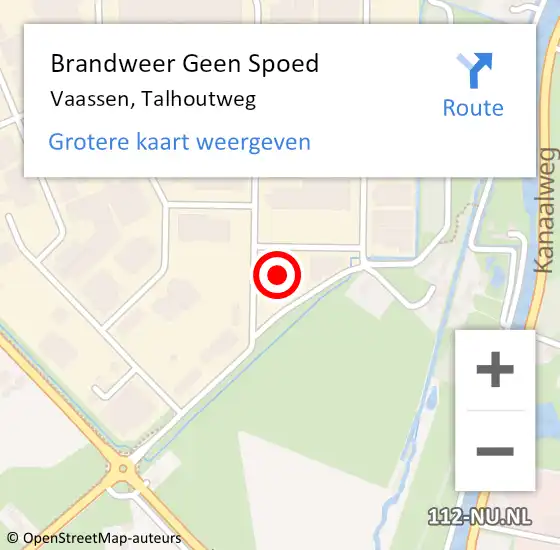 Locatie op kaart van de 112 melding: Brandweer Geen Spoed Naar Vaassen, Talhoutweg op 26 juli 2015 14:28