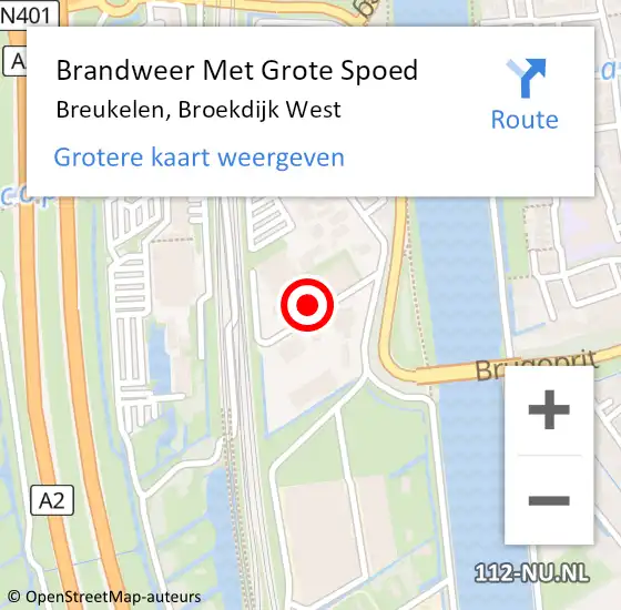 Locatie op kaart van de 112 melding: Brandweer Met Grote Spoed Naar Breukelen, Broekdijk West op 26 juli 2015 14:28