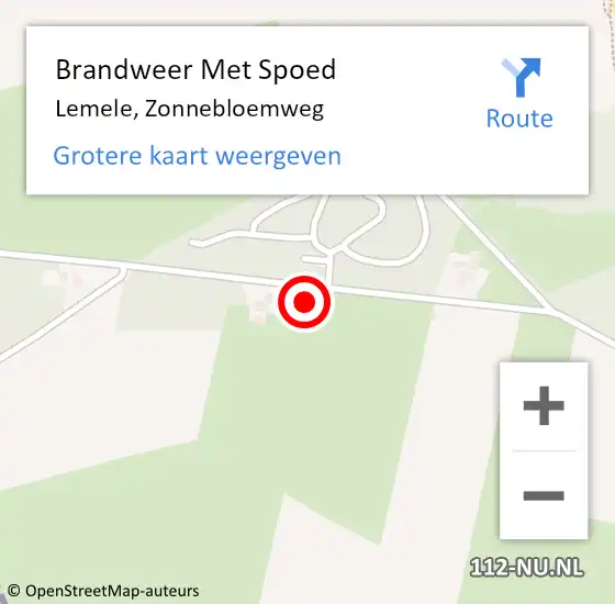 Locatie op kaart van de 112 melding: Brandweer Met Spoed Naar Lemele, Zonnebloemweg op 26 juli 2015 15:22