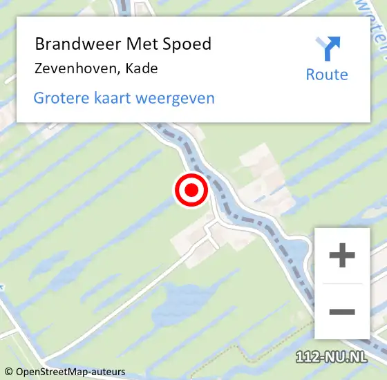 Locatie op kaart van de 112 melding: Brandweer Met Spoed Naar Zevenhoven, Kade op 26 juli 2015 15:32