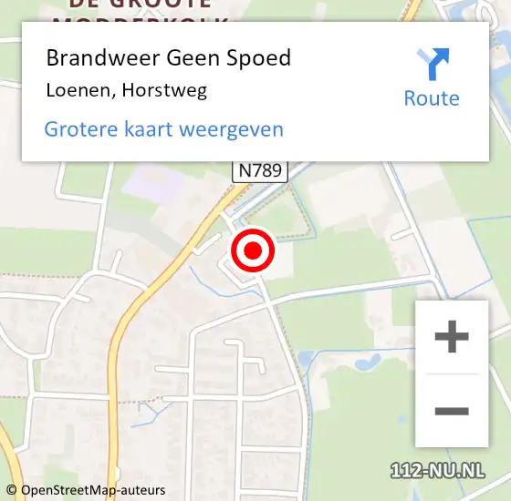 Locatie op kaart van de 112 melding: Brandweer Geen Spoed Naar Loenen, Horstweg op 26 juli 2015 15:44