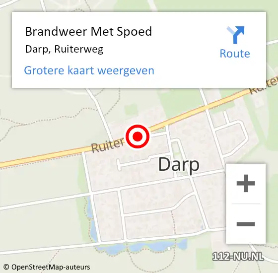 Locatie op kaart van de 112 melding: Brandweer Met Spoed Naar Darp, Ruiterweg op 15 november 2013 12:05