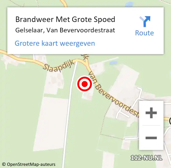 Locatie op kaart van de 112 melding: Brandweer Met Grote Spoed Naar Gelselaar, Van Bevervoordestraat op 26 juli 2015 16:30