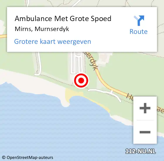 Locatie op kaart van de 112 melding: Ambulance Met Grote Spoed Naar Mirns, Murnserdyk op 26 juli 2015 17:21