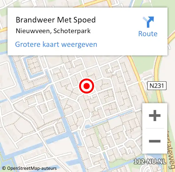 Locatie op kaart van de 112 melding: Brandweer Met Spoed Naar Nieuwveen, Schoterpark op 26 juli 2015 17:22