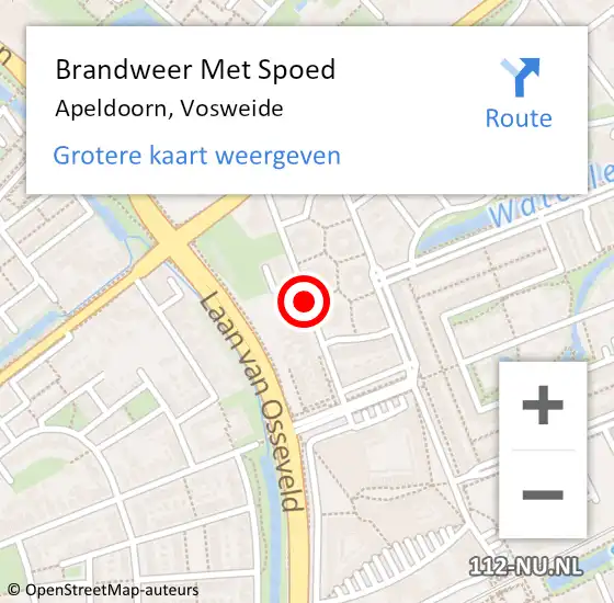 Locatie op kaart van de 112 melding: Brandweer Met Spoed Naar Apeldoorn, Vosweide op 26 juli 2015 18:25