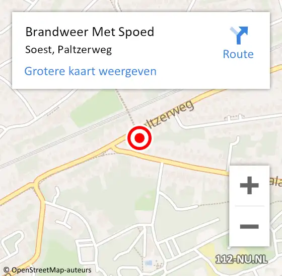 Locatie op kaart van de 112 melding: Brandweer Met Spoed Naar Soest, Paltzerweg op 26 juli 2015 18:36