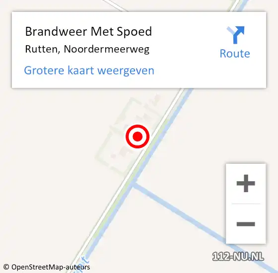 Locatie op kaart van de 112 melding: Brandweer Met Spoed Naar Rutten, Noordermeerweg op 26 juli 2015 18:46