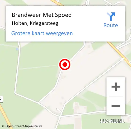 Locatie op kaart van de 112 melding: Brandweer Met Spoed Naar Holten, Kriegersteeg op 26 juli 2015 18:57