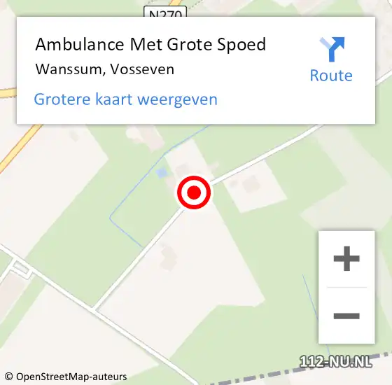 Locatie op kaart van de 112 melding: Ambulance Met Grote Spoed Naar Wanssum, Vosseven op 15 november 2013 12:27