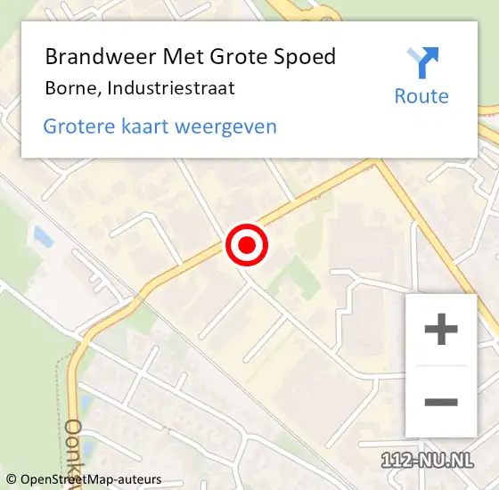 Locatie op kaart van de 112 melding: Brandweer Met Grote Spoed Naar Borne, Industriestraat op 26 juli 2015 22:37