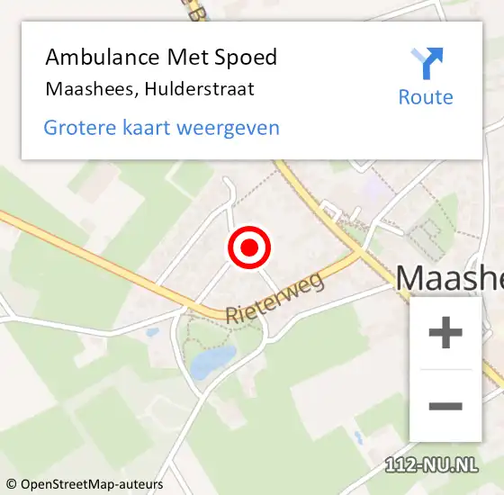 Locatie op kaart van de 112 melding: Ambulance Met Spoed Naar Maashees, Hulderstraat op 27 juli 2015 01:36