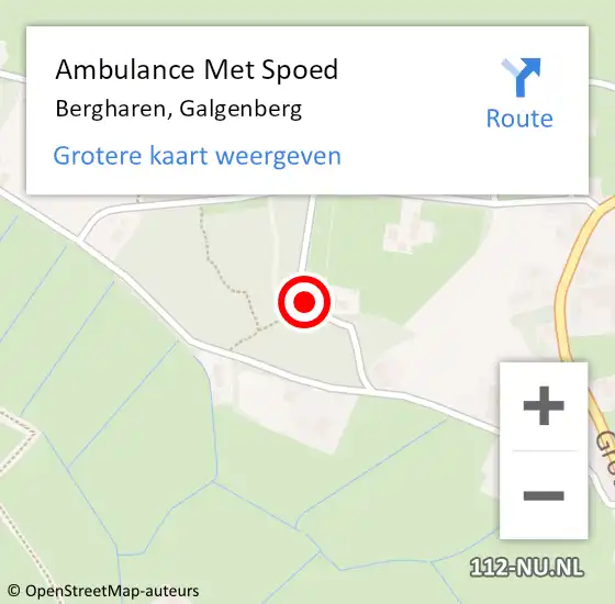 Locatie op kaart van de 112 melding: Ambulance Met Spoed Naar Bergharen, Galgenberg op 27 juli 2015 05:34