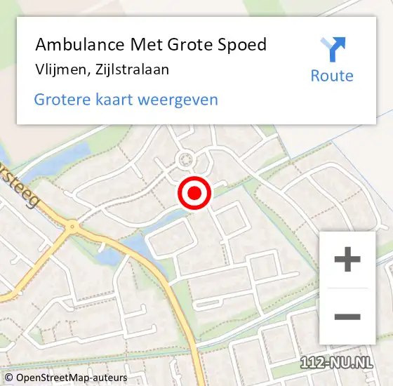 Locatie op kaart van de 112 melding: Ambulance Met Grote Spoed Naar Vlijmen, Zijlstralaan op 27 juli 2015 05:41